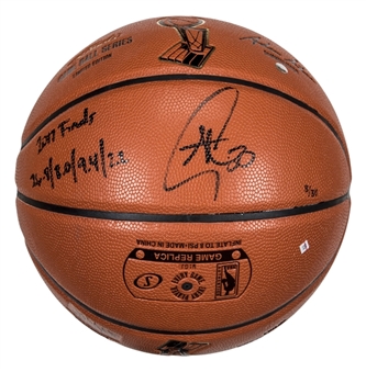Stephen Curry Signed & Inscribed 2017 Finals Stat Basketball (Steiner)